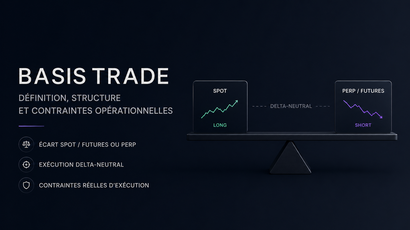 Infrastructure d’exécution delta-neutral pour basis trade crypto