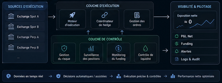 Infrastructure d’exécution pour stratégies delta-neutral crypto