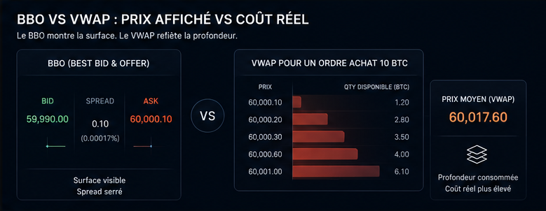 Comparaison entre BBO et VWAP pour estimer le slippage réel